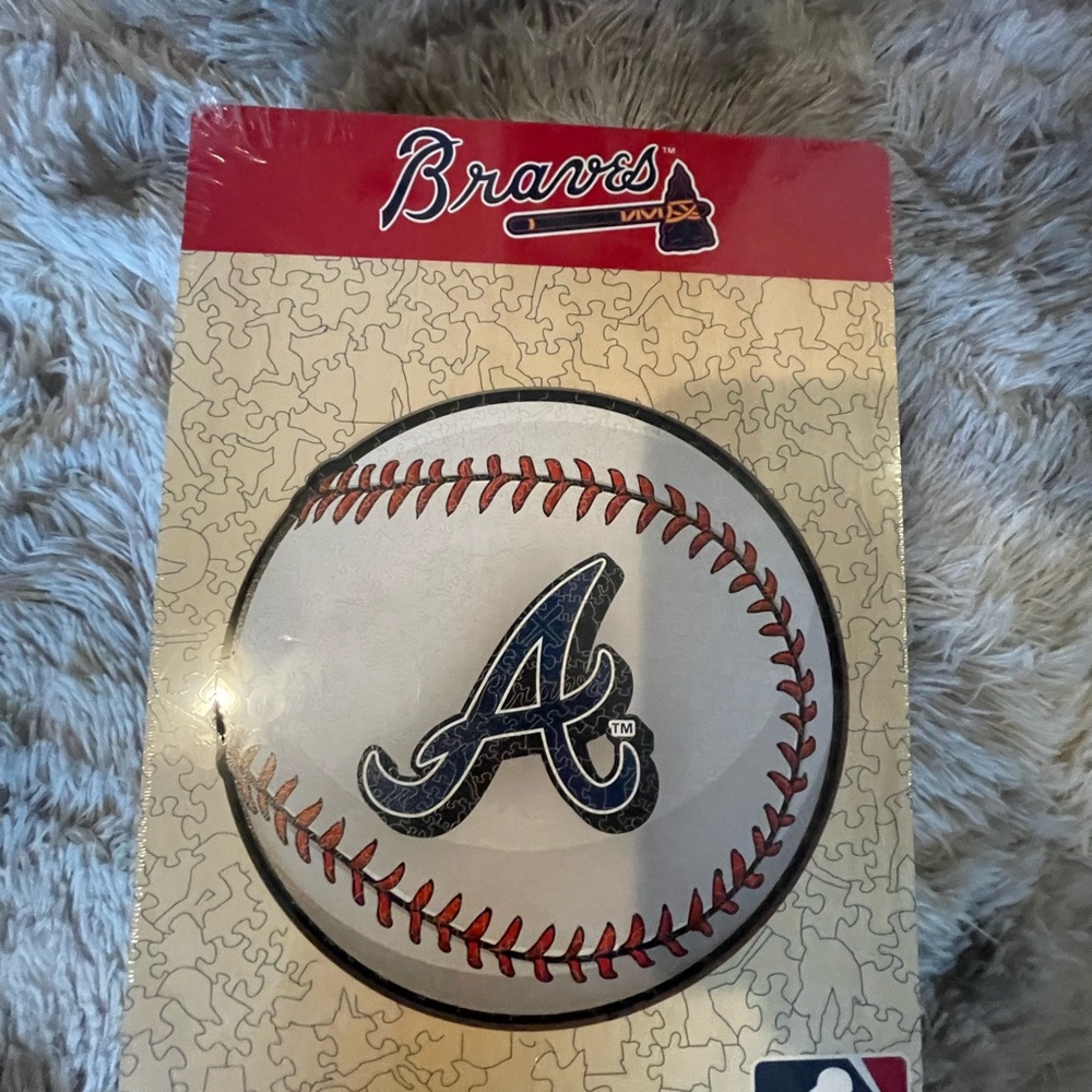 New!! Braves Baseball Puzzle - Red, White, and Black